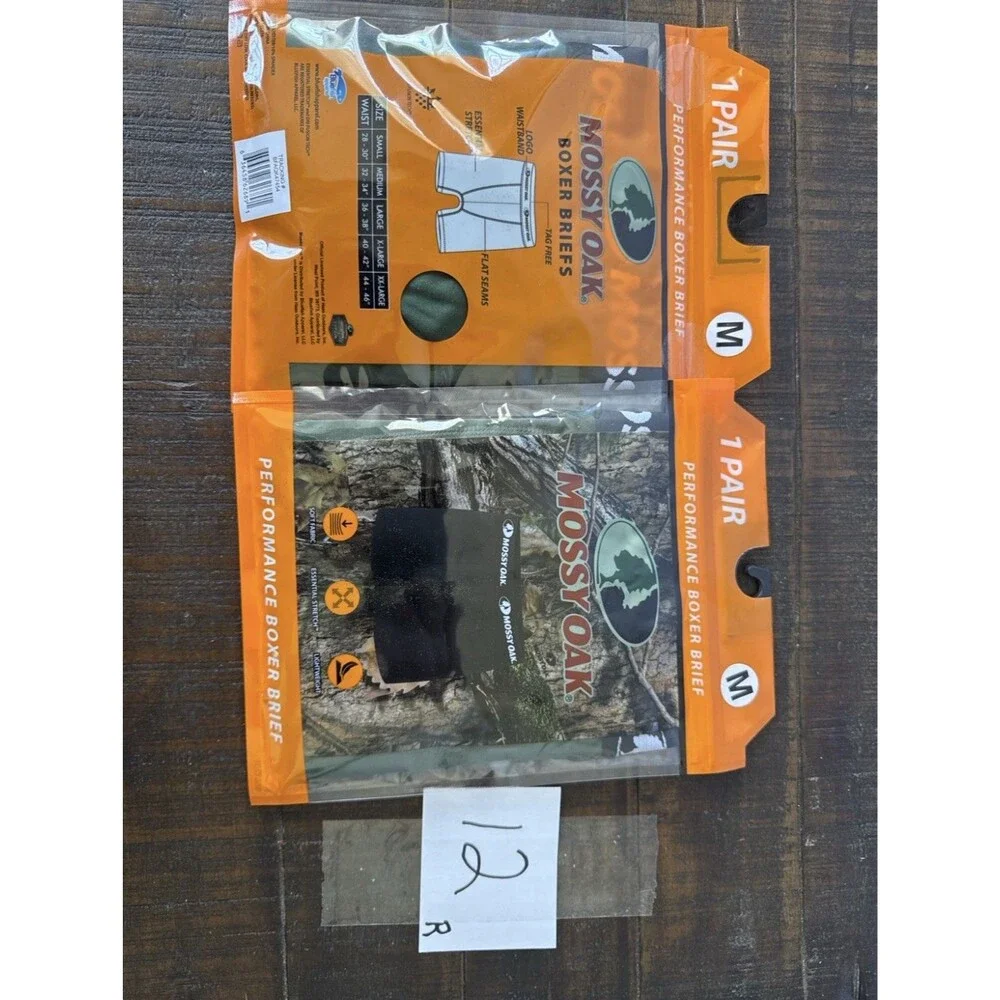 Mossy Oak Performance Boxer Briefs Camo Green Medium 2 Pair Stretch Lightweight